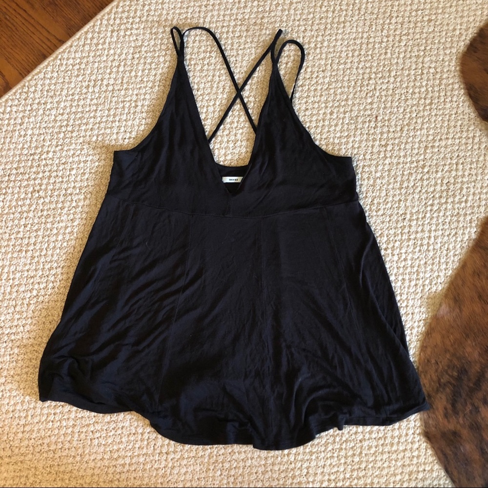 Blank Tank with Plunging Neckline